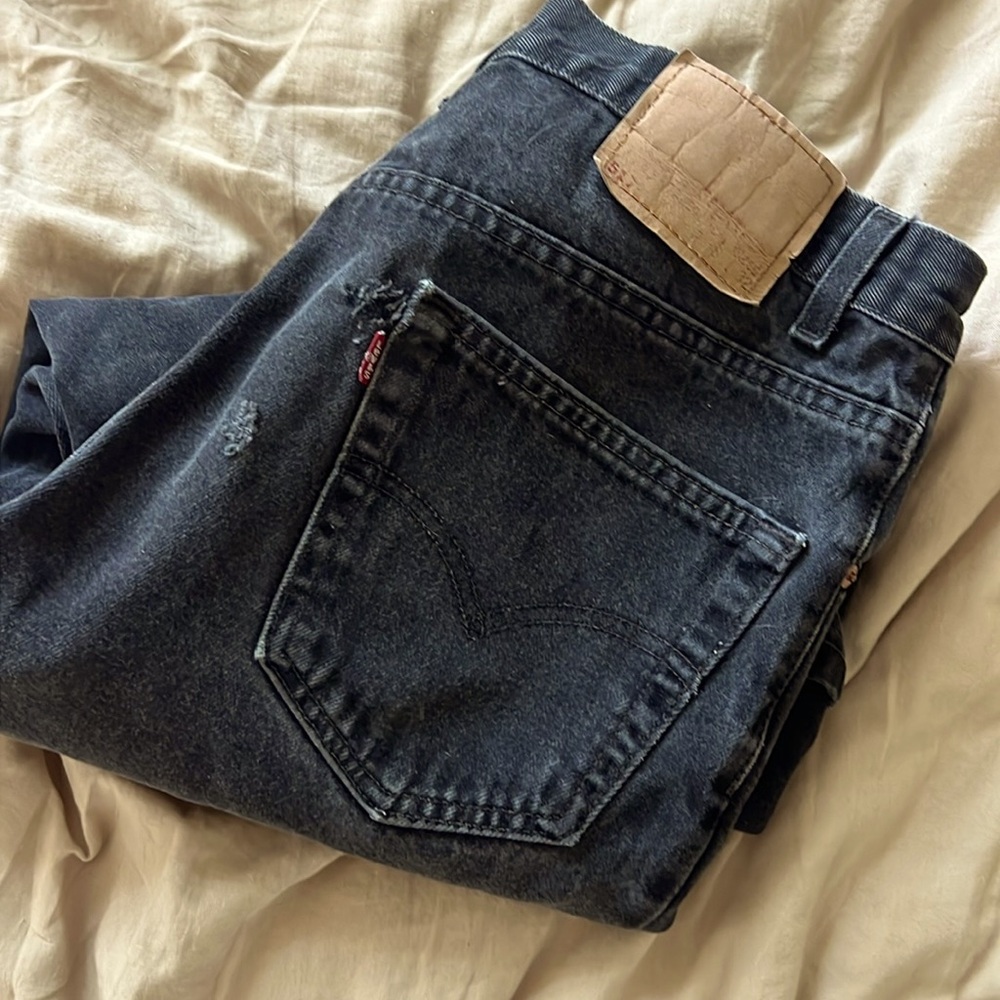 Vintage well worn black Denim 517 Levis Jeans W36 L 32